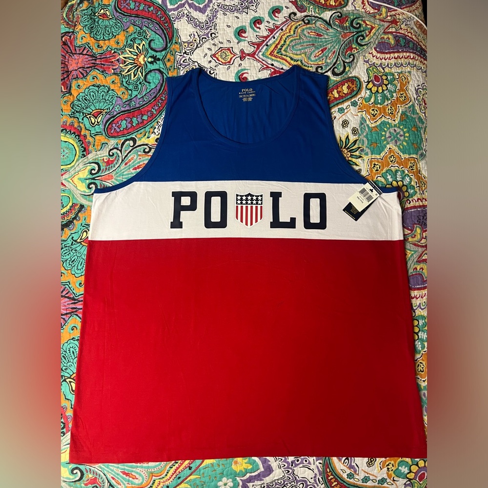 Polo Ralph Lauren Chariots of Fire USA shield Tank top SZ XXL